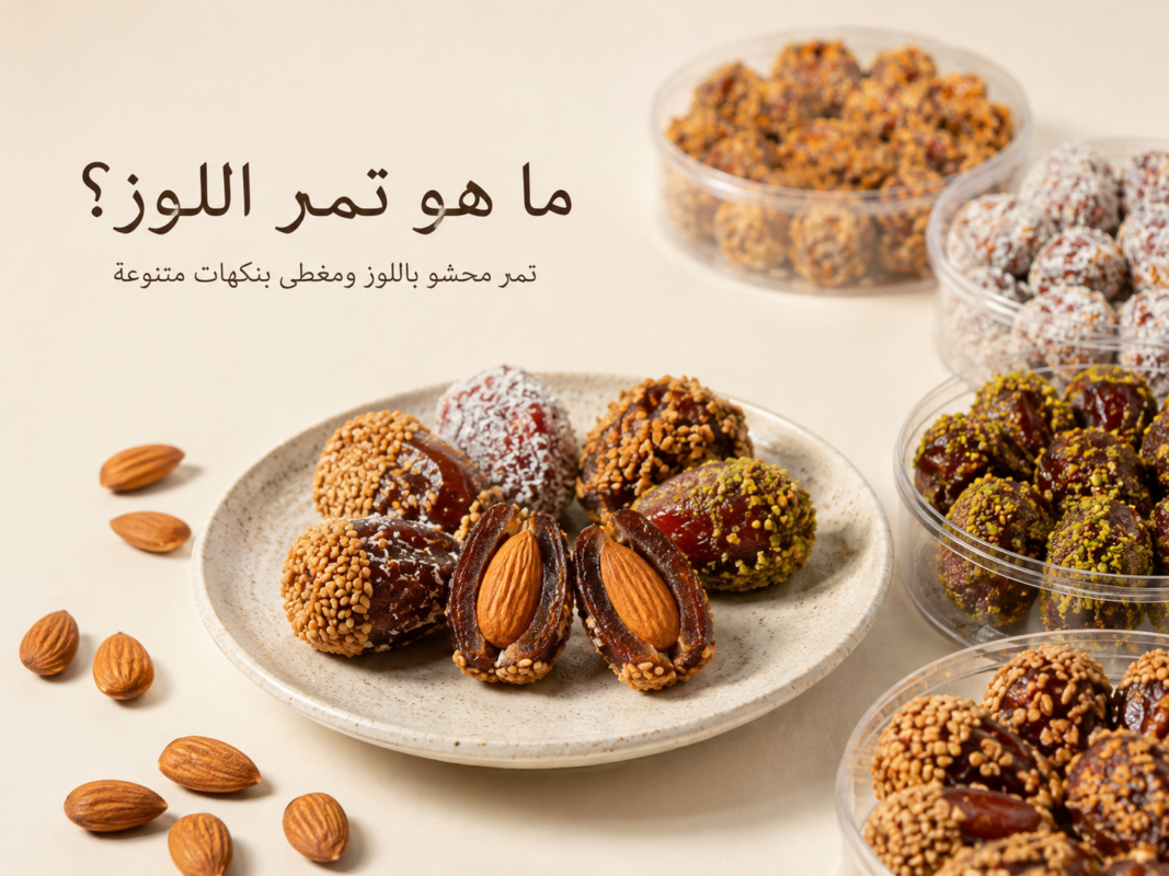 تمر منزوع النوى ومحشو باللوز