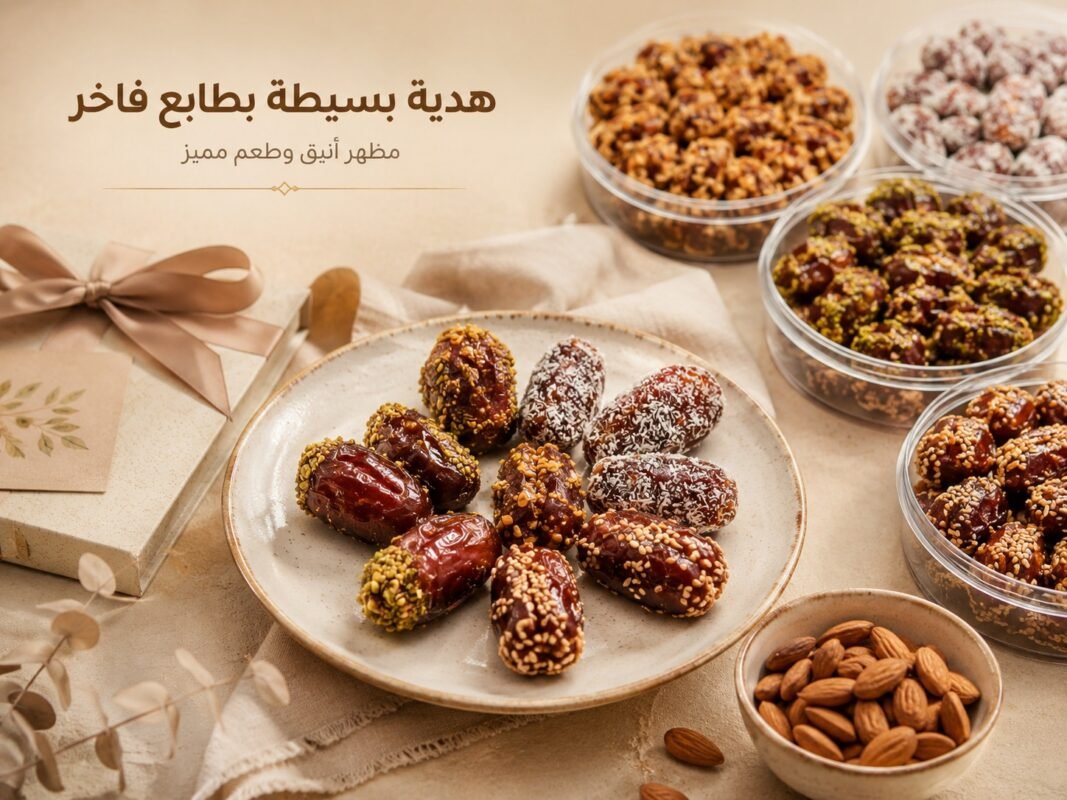 عبوة تمر باللوز مناسبة للهدايا والضيافة