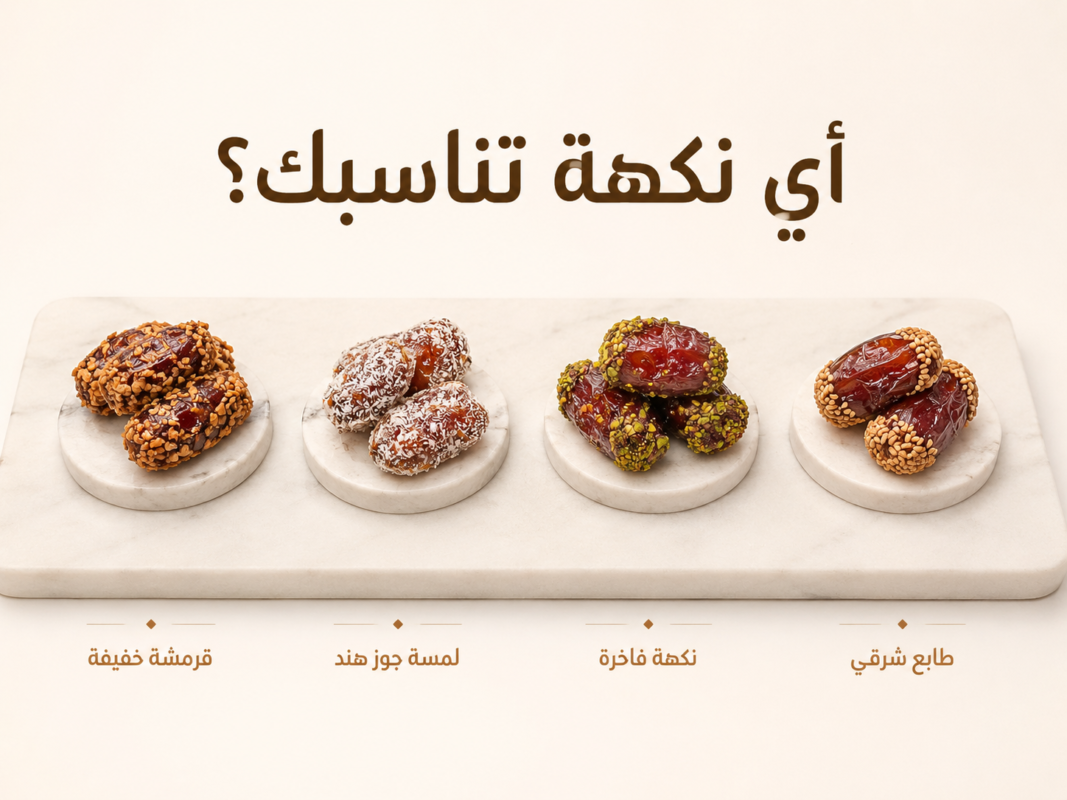 اختيار نكهة تمر باللوز المناسبة للذوق والضيافة